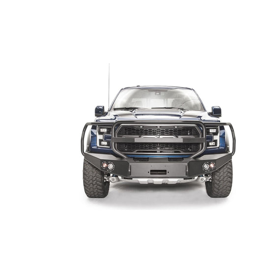 Fab Fours Premium Winch Front Bumper 2 Stage Black Powder Coated w/Full Grill Guard l FF17-H4350-1
