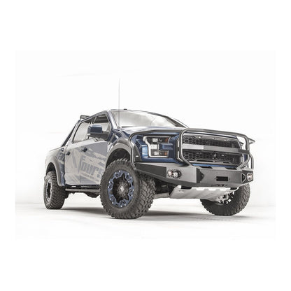 Fab Fours Premium Winch Front Bumper 2 Stage Black Powder Coated w/Full Grill Guard l FF17-H4350-1