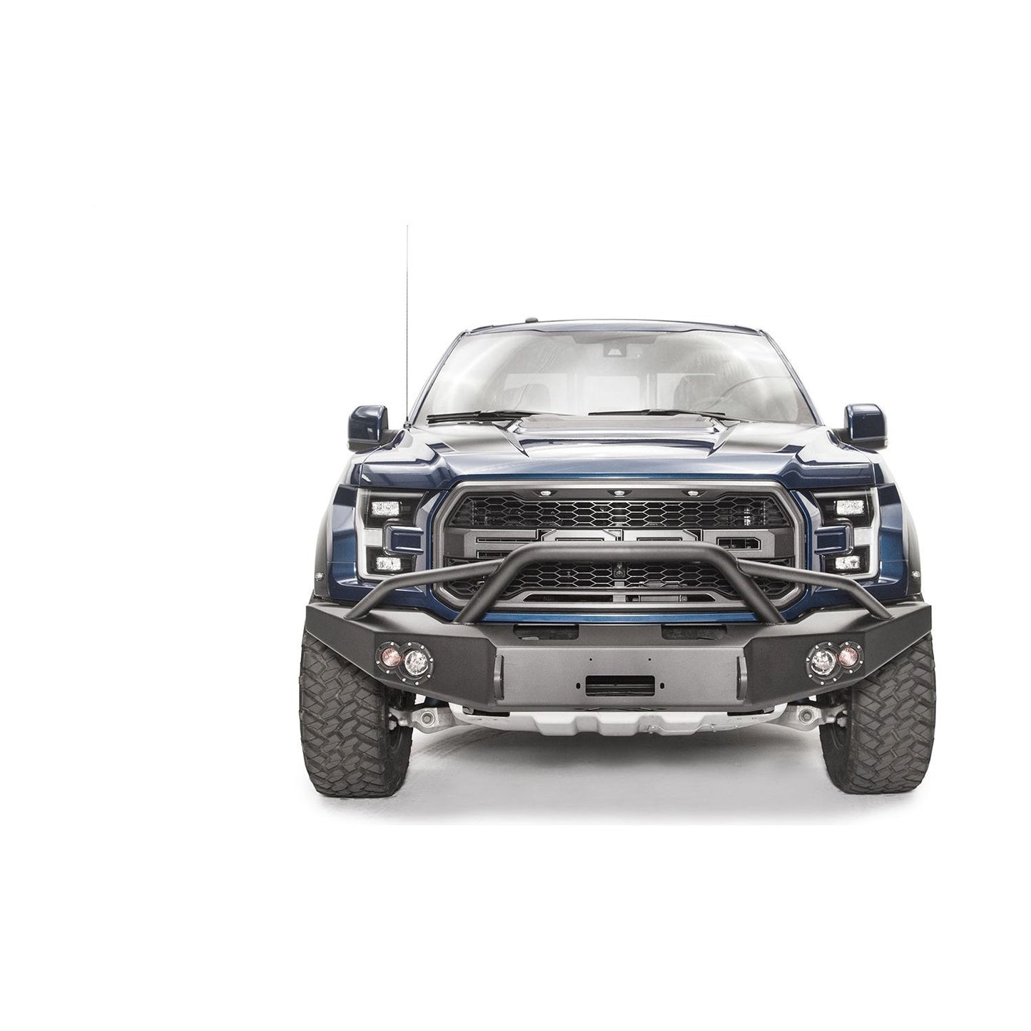 Fab Fours Premium Winch Front Bumper 2 Stage Black Powder Coated w/Pre-Runner Guard l FF17-H4352-1