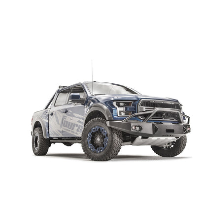 Fab Fours Premium Winch Front Bumper 2 Stage Black Powder Coated w/Pre-Runner Guard l FF17-H4352-1