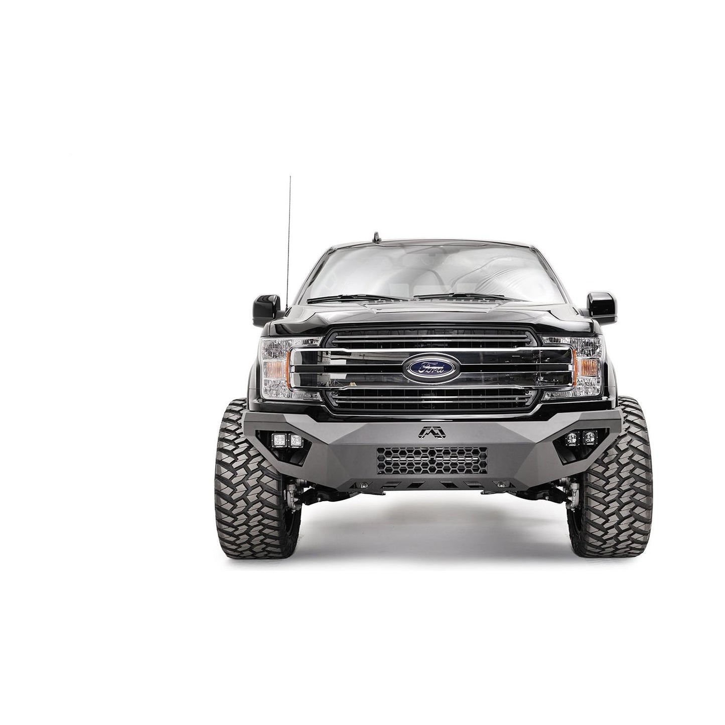 Fab Fours Vengeance Front Bumper 2 Stage Black Powder Coated w/o Guard l FF18-D4551-1