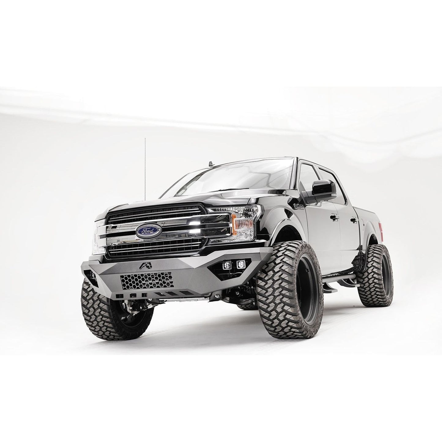 Fab Fours Vengeance Front Bumper 2 Stage Black Powder Coated w/o Guard l FF18-D4551-1