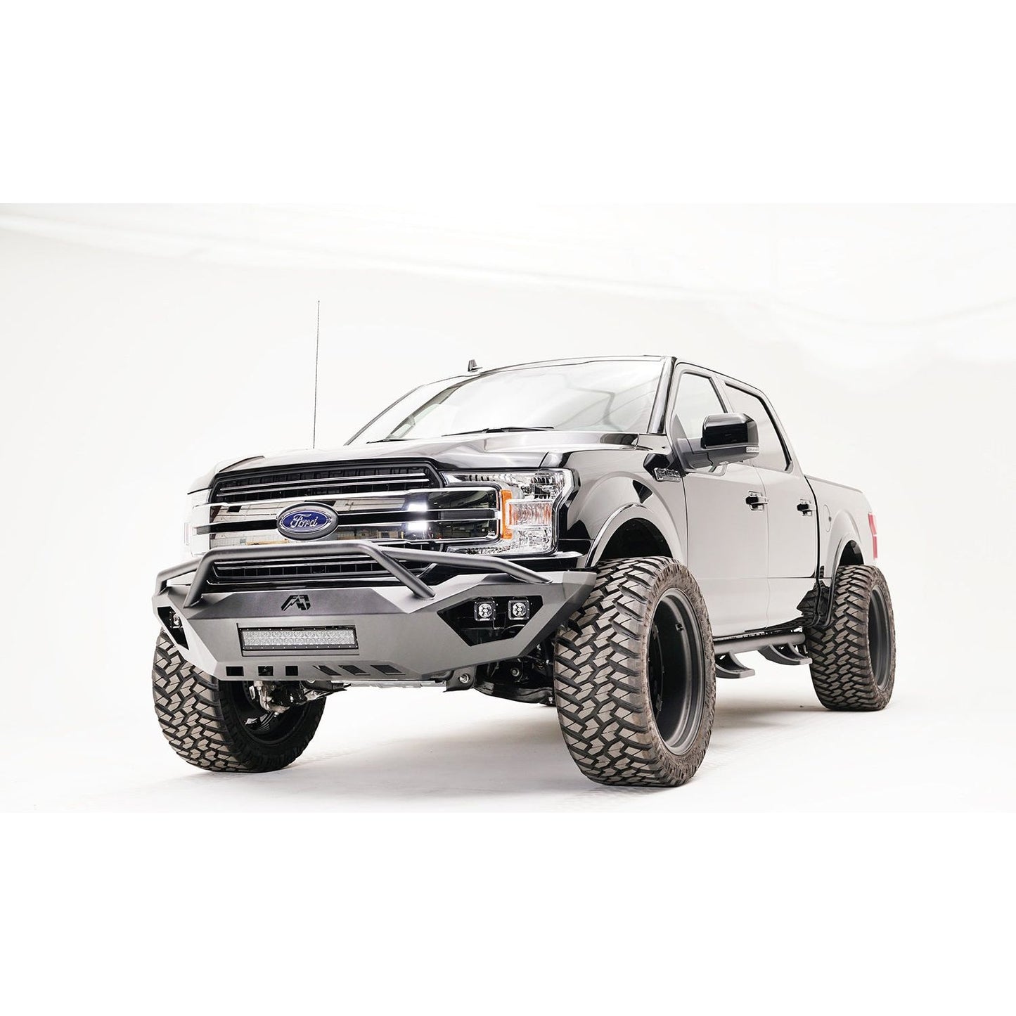 Fab Fours Vengeance Front Bumper 2 Stage Black Powder Coated w/Pre-Runner Guard l FF18-D4552-1