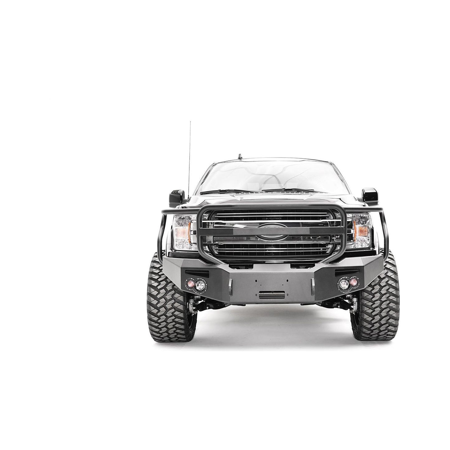 Fab Fours Premium Winch Front Bumper 2 Stage Black Powder Coated w/Full Guard l FF18-H4550-1