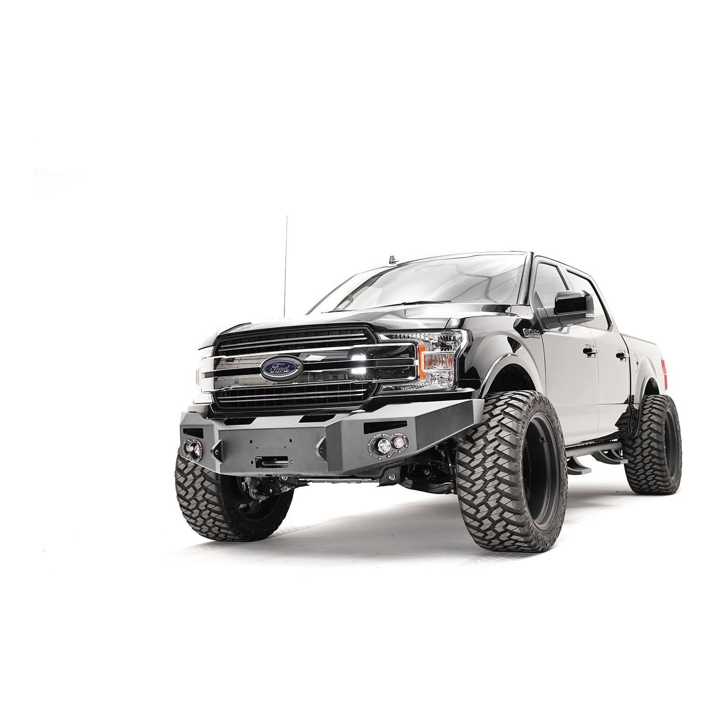 Fab Fours Premium Winch Front Bumper 2 Stage Black Powder Coated w/o Guard l FF18-H4551-1