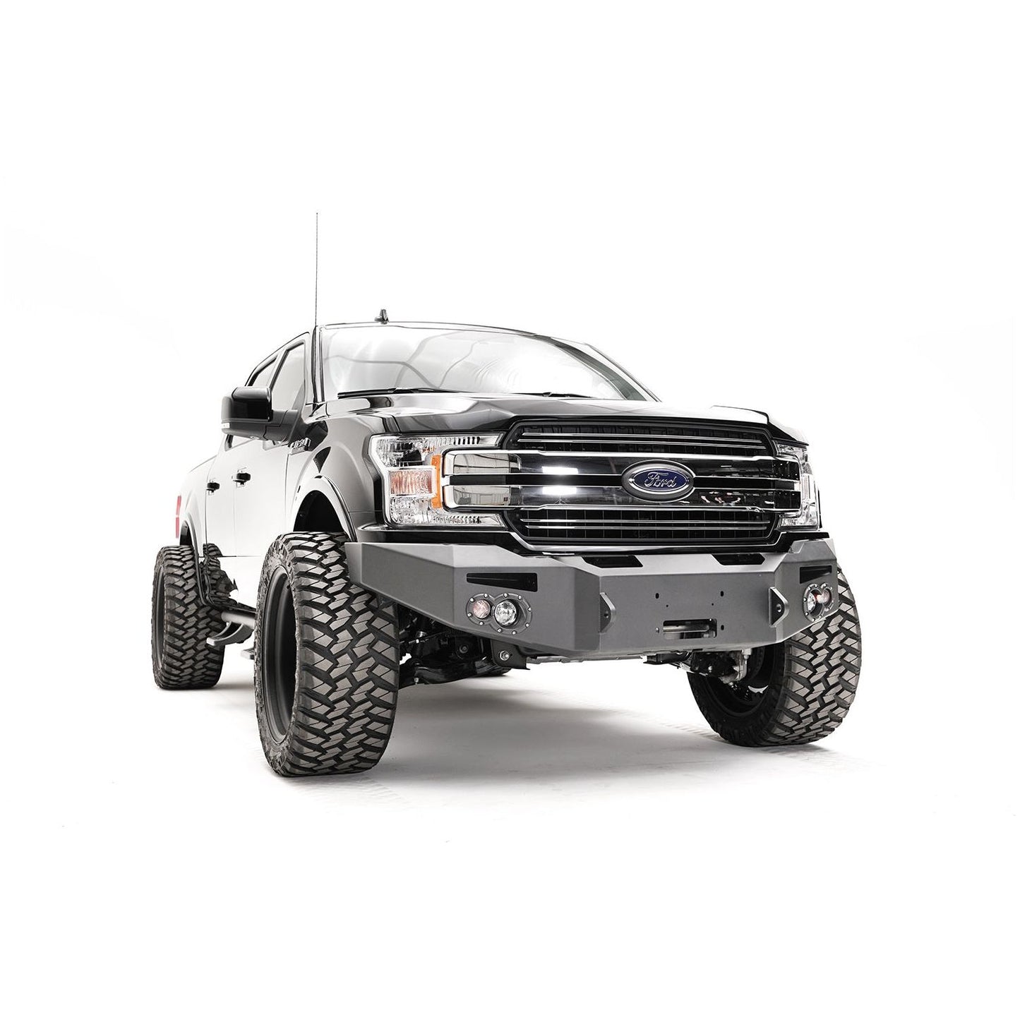 Fab Fours Premium Winch Front Bumper 2 Stage Black Powder Coated w/o Guard l FF18-H4551-1