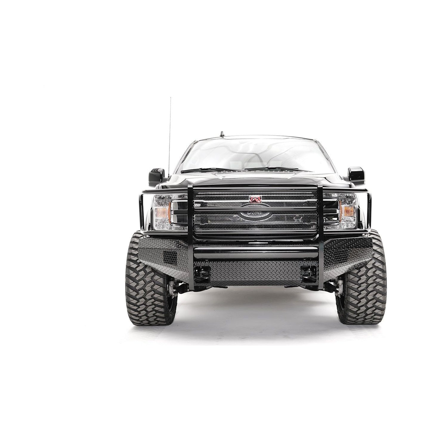 Fab Fours Black Steel Front Bumper 2 Stage Black Powder Coated w/Full Guard l FF18-K4560-1
