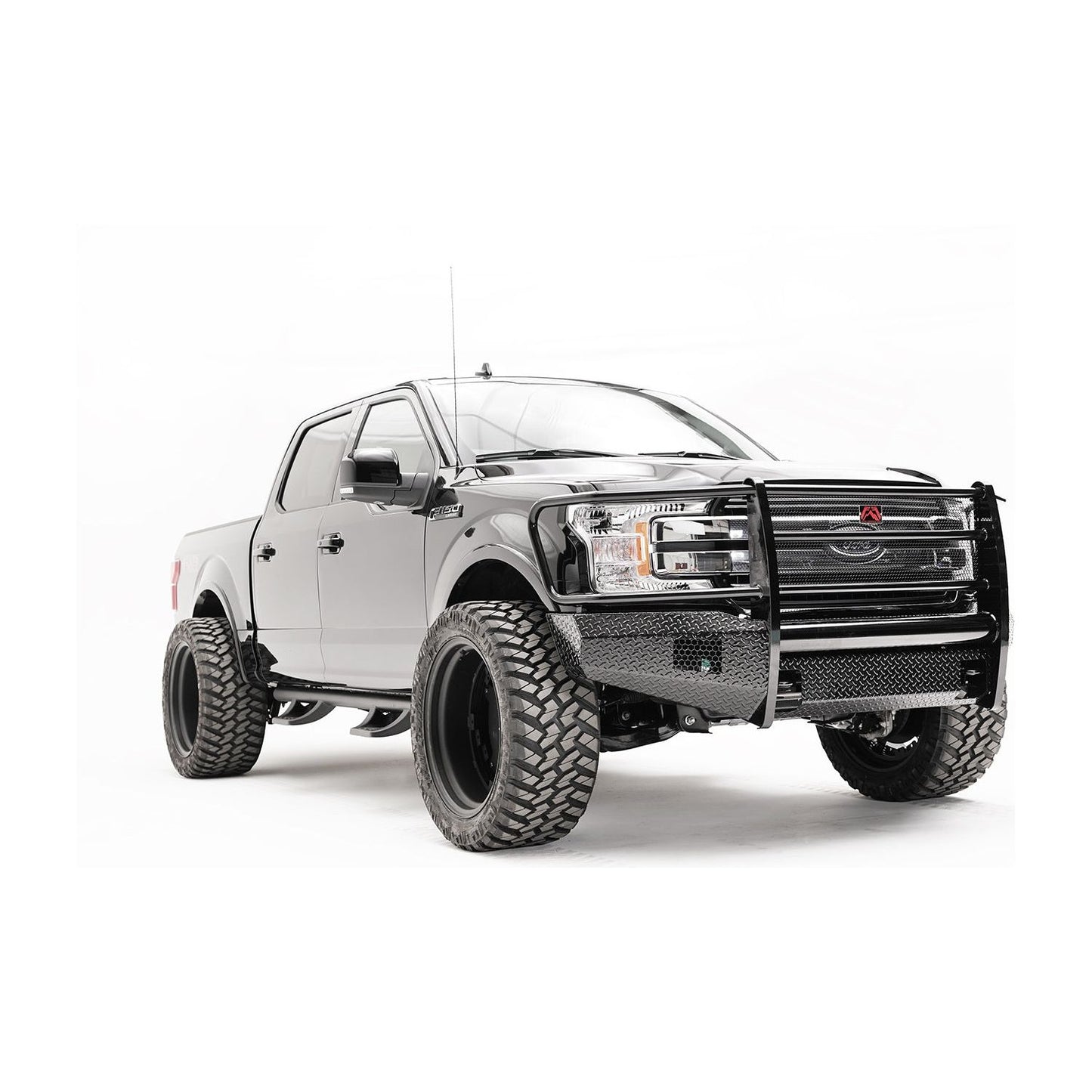 Fab Fours Black Steel Front Bumper 2 Stage Black Powder Coated w/Full Guard l FF18-K4560-1