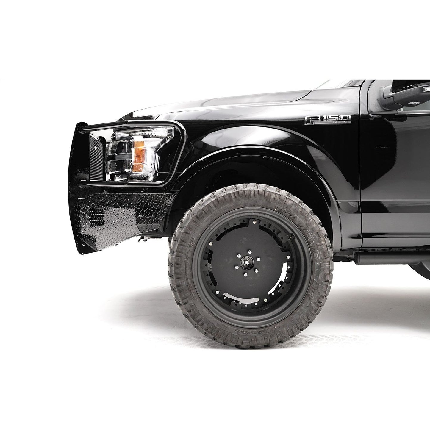 Fab Fours Black Steel Front Bumper 2 Stage Black Powder Coated w/Full Guard l FF18-K4560-1