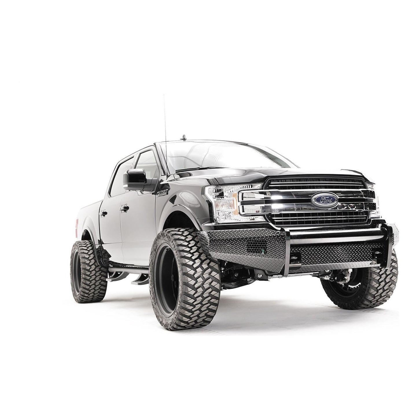 Fab Fours Black Steel Front Bumper 2 Stage Black Powder Coated w/o Guard l FF18-K4561-1