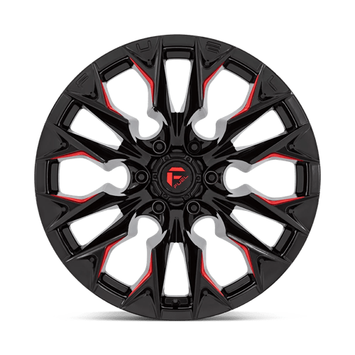 Fuel 1PC D823 FLAME GLOSS BLACK MILLED WITH CANDY RED