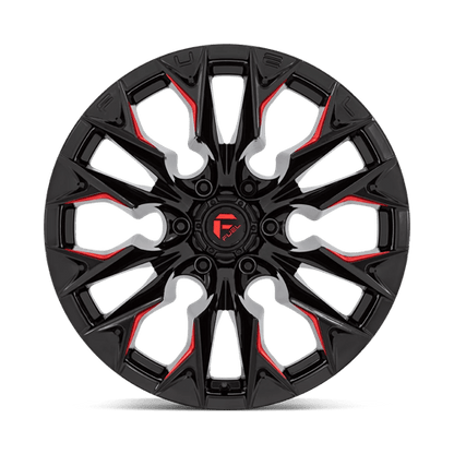 Fuel 1PC D823 FLAME GLOSS BLACK MILLED WITH CANDY RED