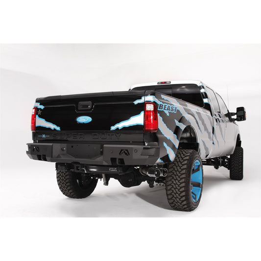Fab Fours Heavy Duty Rear Bumper 2 Stage Black Powder Coated w/Sensors l FS08-W1351-1