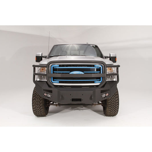 Fab Fours Premium Heavy Duty Winch Front Bumper 2 Stage Black Powder Coated w/Full Grill Guard Incl. 1 in. D-Ring Mounts/Light Cut-Outs w/Hella 90mm Fog Lamps And 60mm Turn Signals l FS11-A2550-1