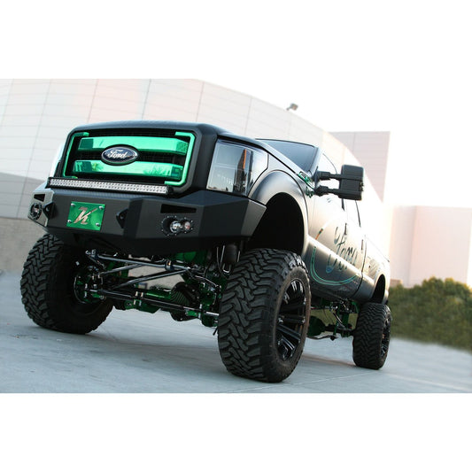 Fab Fours Premium Heavy Duty Winch Front Bumper 2 Stage Black Powder Coated w/o Grill Guard Incl. 1 in. D-Ring Mounts/Light Cut-Outs w/Hella 90mm Fog Lamps And 60mm Turn Signals l FS11-A2551-1