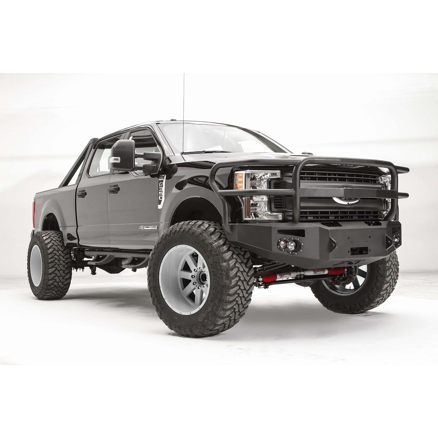 Fab Fours Premium Winch Front Bumper 2 Stage Black Powder Coated w/Full Grill Guard l FS17-A4150-1