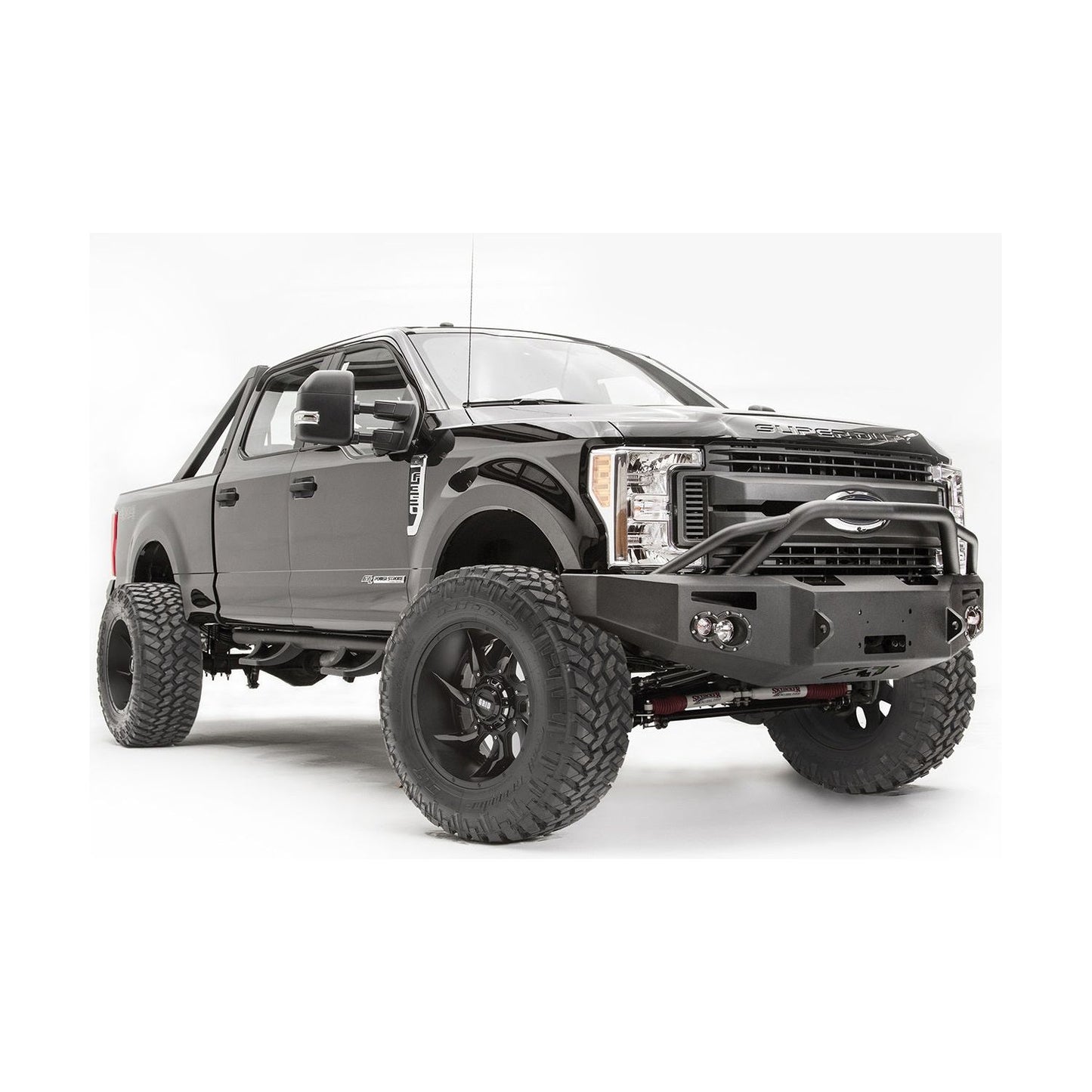Fab Fours Premium Winch Front Bumper 2 Stage Black Powder Coated w/Pre-Runner Grill Guard l FS17-A4152-1