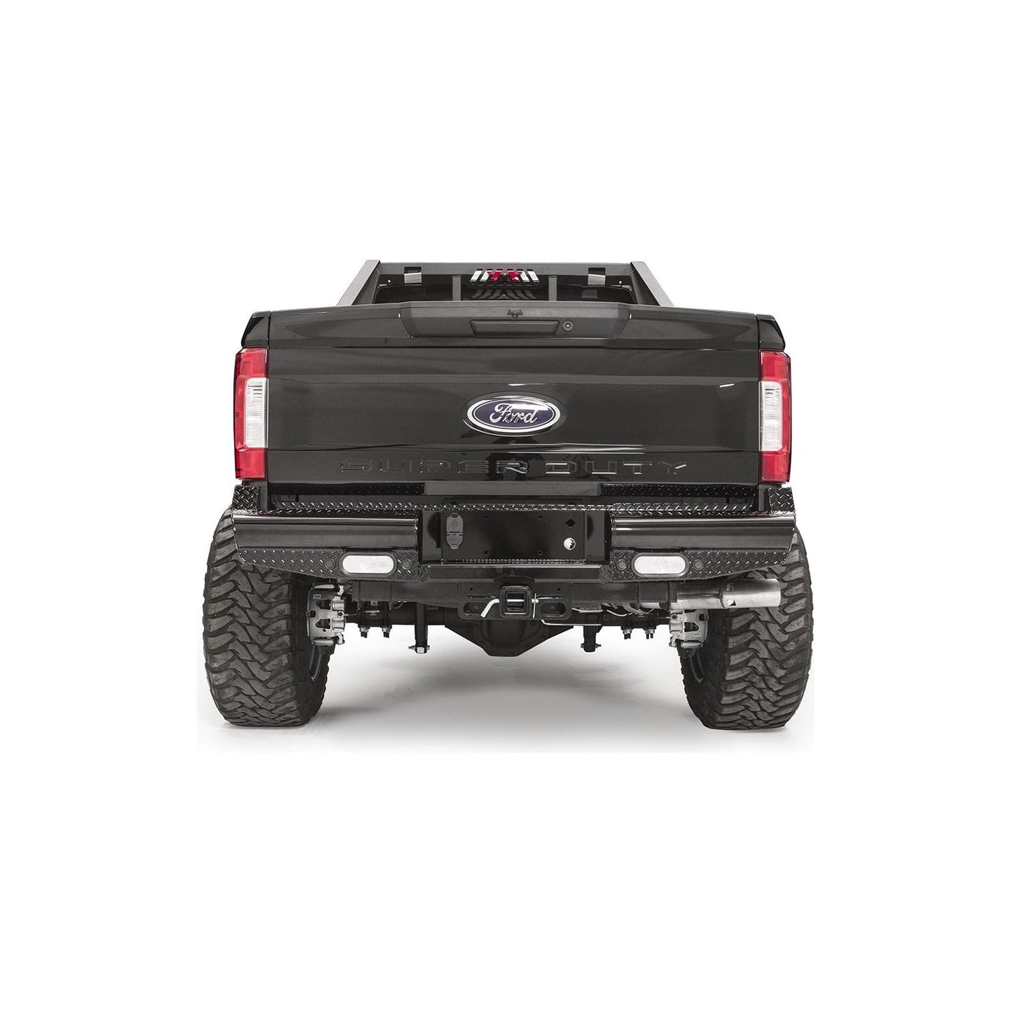 Fab Fours Black Steel Ranch Rear Bumper 2 Stage Black Powder Coated l FS17-T4150-1