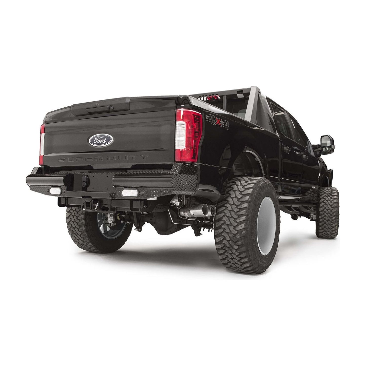 Fab Fours Black Steel Ranch Rear Bumper 2 Stage Black Powder Coated l FS17-T4150-1