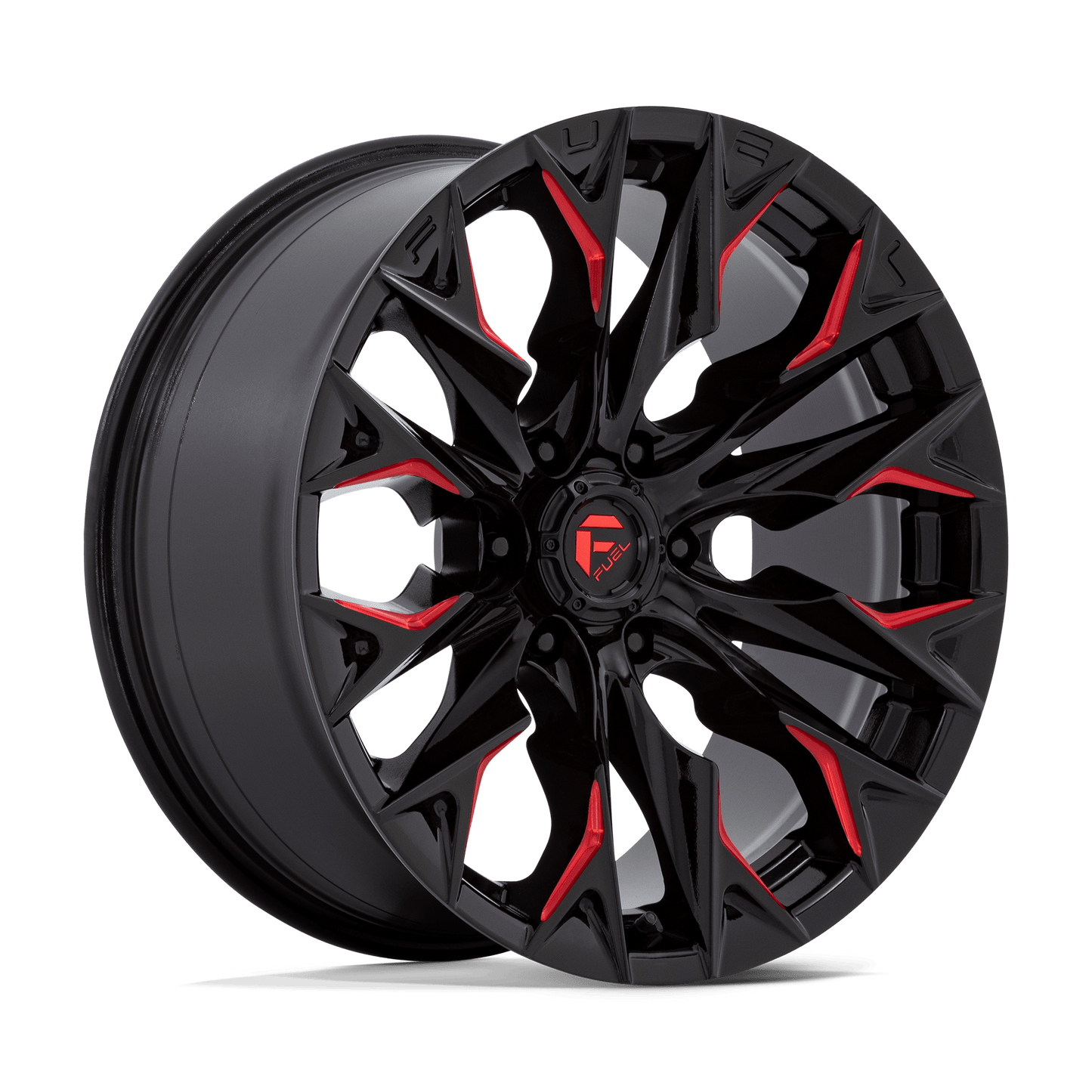 Fuel 1PC D823 FLAME GLOSS BLACK MILLED WITH CANDY RED