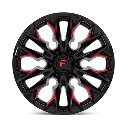 Fuel 1PC D823 FLAME GLOSS BLACK MILLED WITH CANDY RED