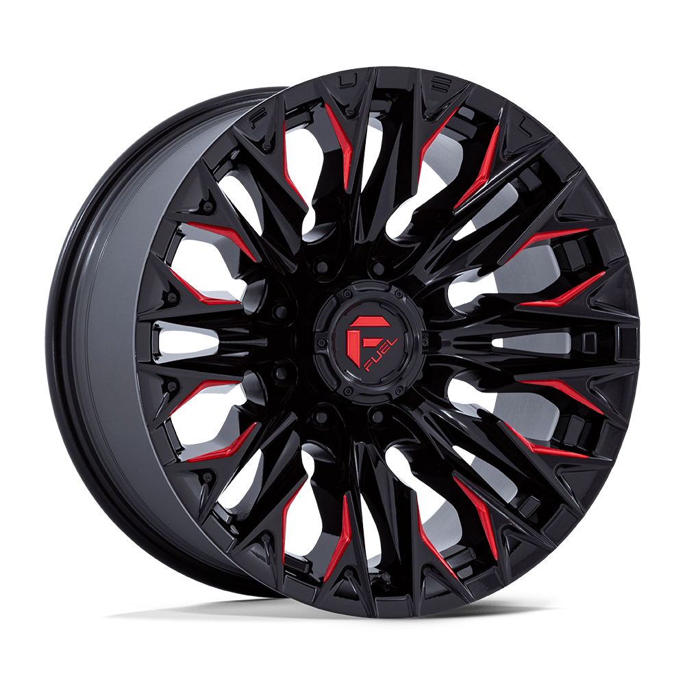 Fuel 1PC D823 FLAME GLOSS BLACK MILLED WITH CANDY RED