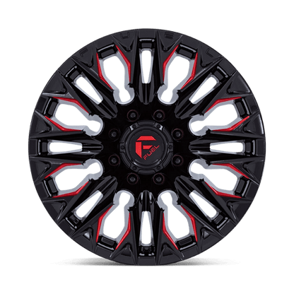 Fuel 1PC D823 FLAME GLOSS BLACK MILLED WITH CANDY RED