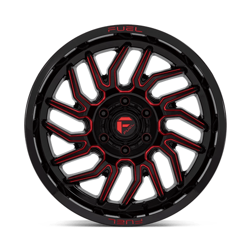 Fuel 1PC D808 HURRICANE GLOSS BLACK MILLED RED TINT