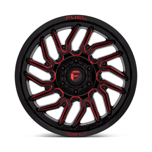 Fuel 1PC D808 HURRICANE GLOSS BLACK MILLED RED TINT