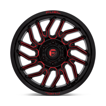 Fuel 1PC D808 HURRICANE GLOSS BLACK MILLED RED TINT