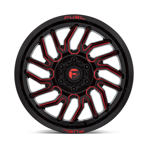 Fuel 1PC D808 HURRICANE GLOSS BLACK MILLED RED TINT