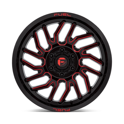 Fuel 1PC D808 HURRICANE GLOSS BLACK MILLED RED TINT