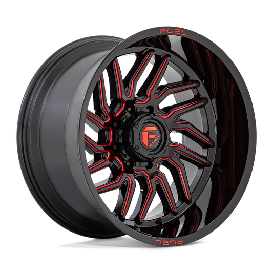 Fuel 1PC D808 HURRICANE GLOSS BLACK MILLED RED TINT D80820001747