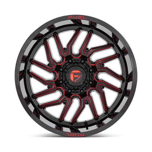 Fuel 1PC D808 HURRICANE GLOSS BLACK MILLED RED TINT