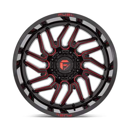 Fuel 1PC D808 HURRICANE GLOSS BLACK MILLED RED TINT