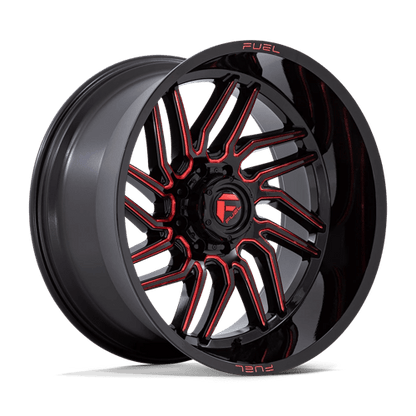 Fuel 1PC D808 HURRICANE GLOSS BLACK MILLED RED TINT