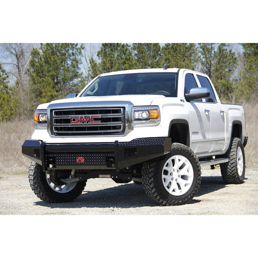 Fab Fours Black Steel Front Ranch Bumper 2 Stage Black Powder Coated w/o Full Grill Guard Incl. Light Cut-Outs l GM07-K2161-1
