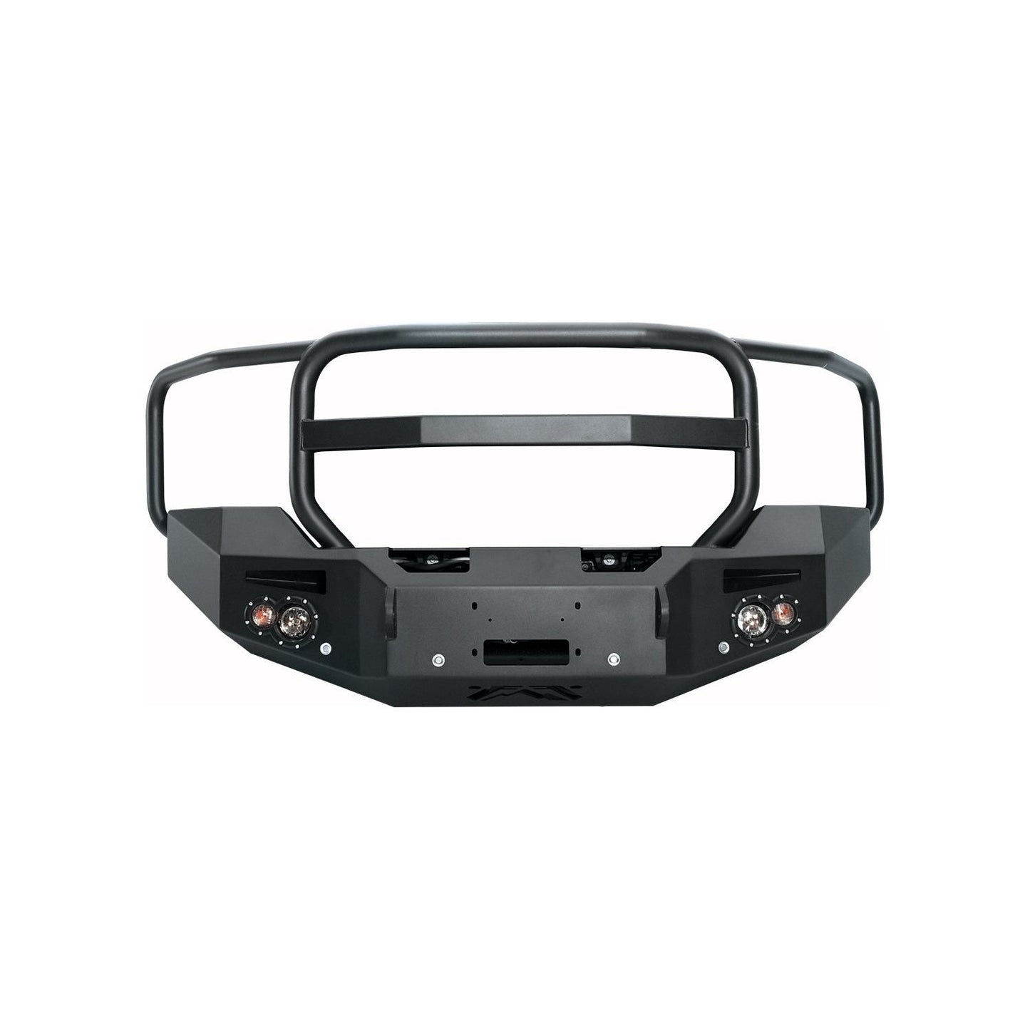 Fab Fours Premium Winch Front Bumper 2 Stage Black Powder Coated w/Full Grill Guard w/Sensors l GM14-C3150-1