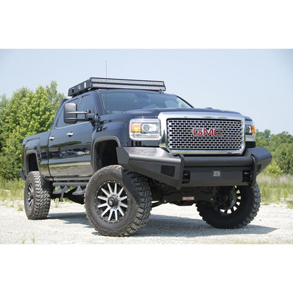 Fab Fours Elite Front Ranch Bumper 2 Stage Black Powder Coated w/o Grill Guard w/Tow Hooks l GM14-Q3161-1
