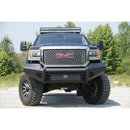 Fab Fours Elite Front Ranch Bumper 2 Stage Black Powder Coated w/o Grill Guard w/Tow Hooks l GM14-Q3161-1