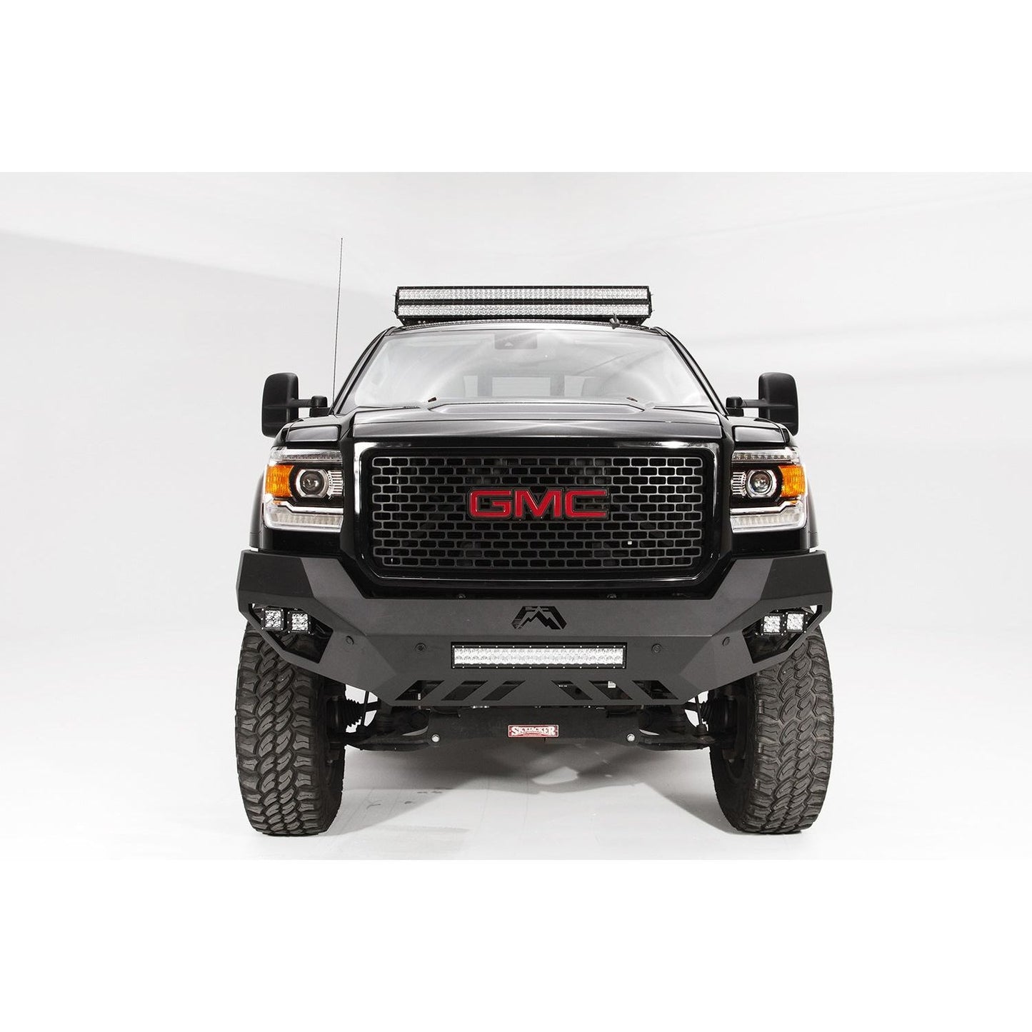 Fab Fours Vengeance Front Bumper 2 Stage Black Powder Coated Sensor Bumper No Guard l GM15-V3151-1