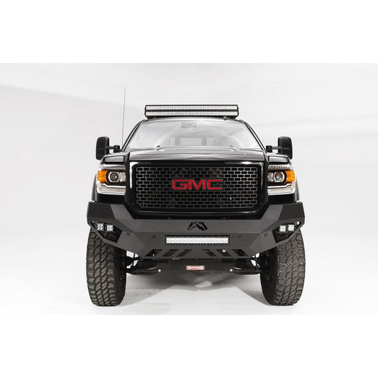 Fab Fours Vengeance Front Bumper 2 Stage Black Powder Coated Sensor Bumper No Guard l GM15-V3151-1