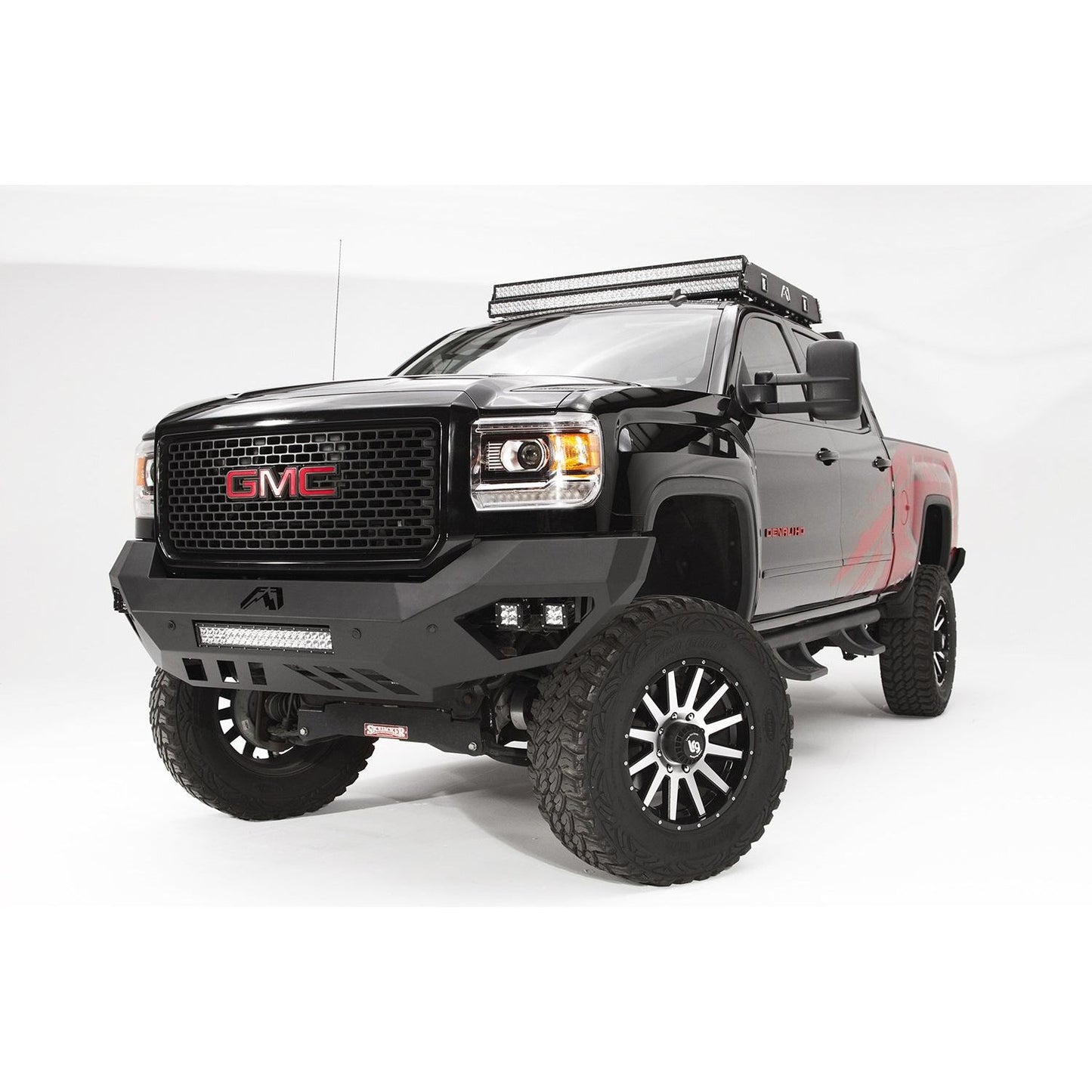 Fab Fours Vengeance Front Bumper 2 Stage Black Powder Coated Sensor Bumper No Guard l GM15-V3151-1