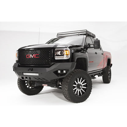 Fab Fours Vengeance Front Bumper 2 Stage Black Powder Coated Sensor Bumper No Guard l GM15-V3151-1