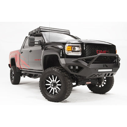 Fab Fours Vengeance Front Bumper 2 Stage Black Powder Coated Sensor Bumper Pre-Runner Guard l GM15-V3152-1