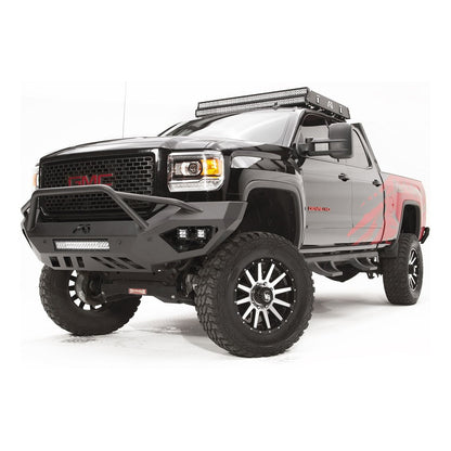 Fab Fours Vengeance Front Bumper 2 Stage Black Powder Coated Sensor Bumper Pre-Runner Guard l GM15-V3152-1