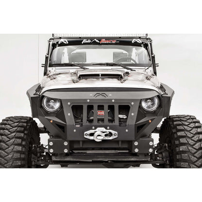 Fab Fours Grumper Grill/Front Bumper 2 Stage Black Powder Coated Combines Both Grille And Bumper l GR1000-1