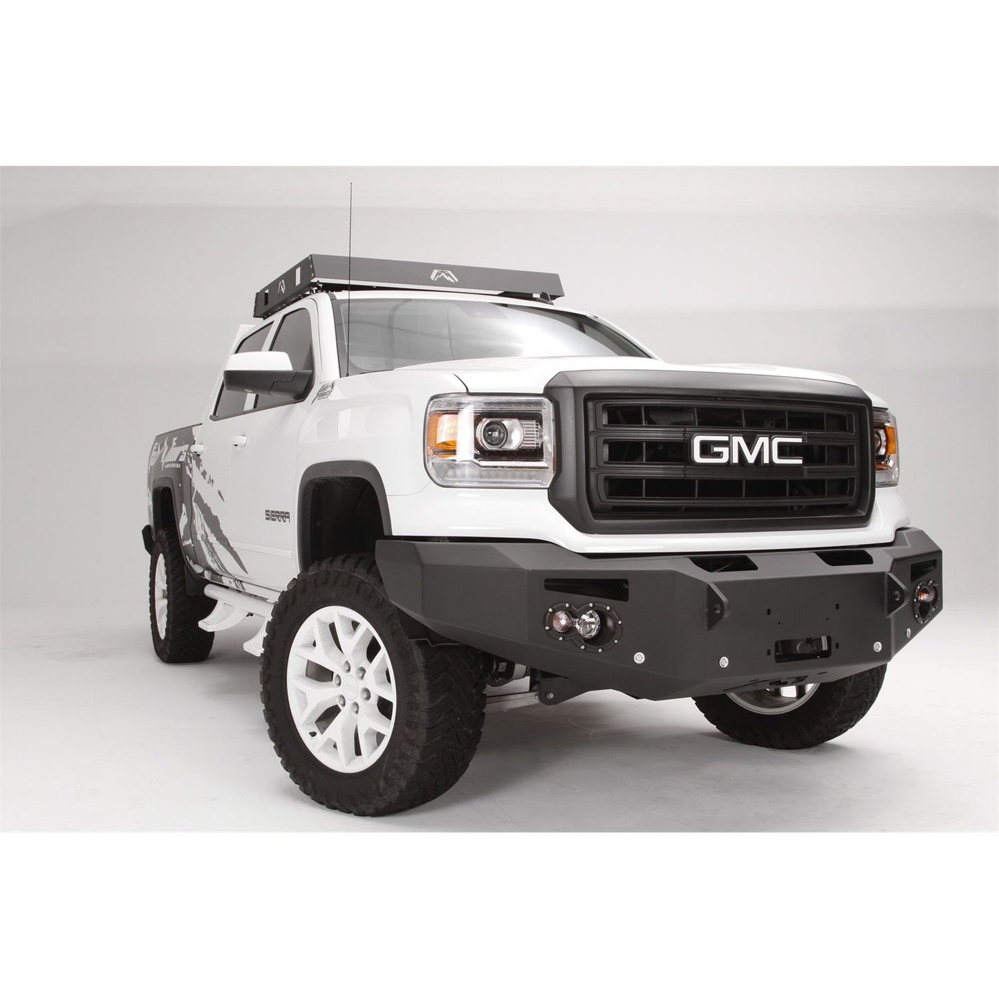 Fab Fours Premium Heavy Duty Winch Front Bumper 2 Stage Black Powder Coated w/o Grill Guard w/Sensors l GS14-F3151-1