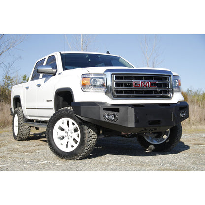 Fab Fours Premium Winch Front Bumper 2 Stage Black Powder Coated w/o Grill Guard Incl. 90mm Fog Lamps/60mm Turn Lights D-Ring Mounts l GS14-H3151-1