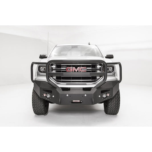 Fab Fours Premium Winch Front Bumper 2 Stage Black Powder Coated w/Full Guard w/Sensors l GS16-F3950-1